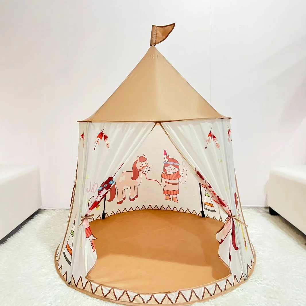 เด็ก Pop Up พับเล่นเต็นท์ Play House ของเล่นเด็กในร่มและกลางแจ้งเด็กเจ้าหญิงสีชมพู Playhouse เต็นท์ Teepee Tipi