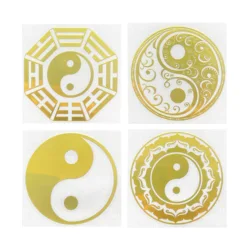 Cinco elementos Yin y Yang Tai Chi ocho patrones pegatinas de metal pegatinas para teléfono móvil portátil pegatinas para coche Decoración