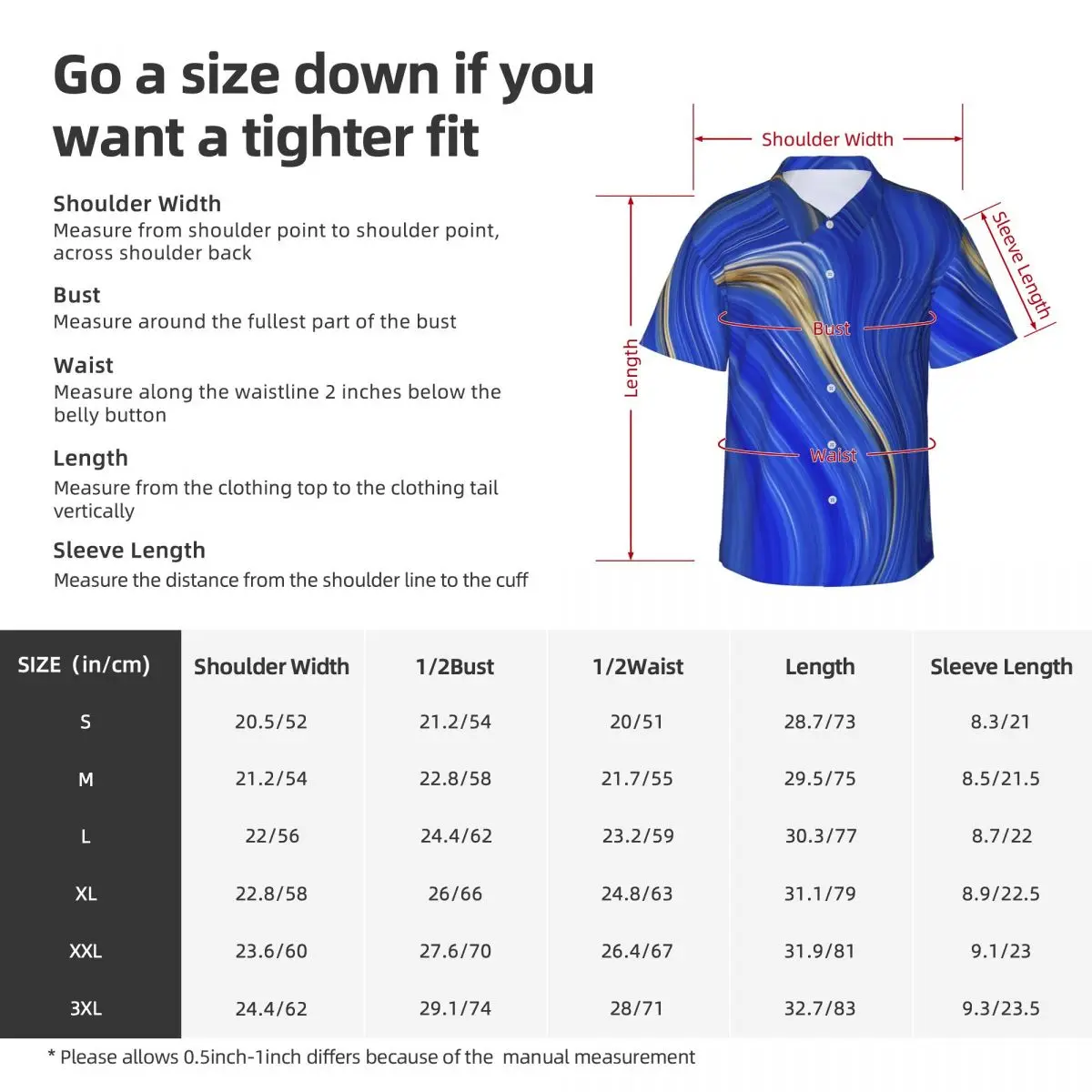 Blue Marble Vacation Shirt Abstract Liquid Hawaii Casual Shirts Man Elegant Blouses Short Sleeve Streetwear Graphic Top