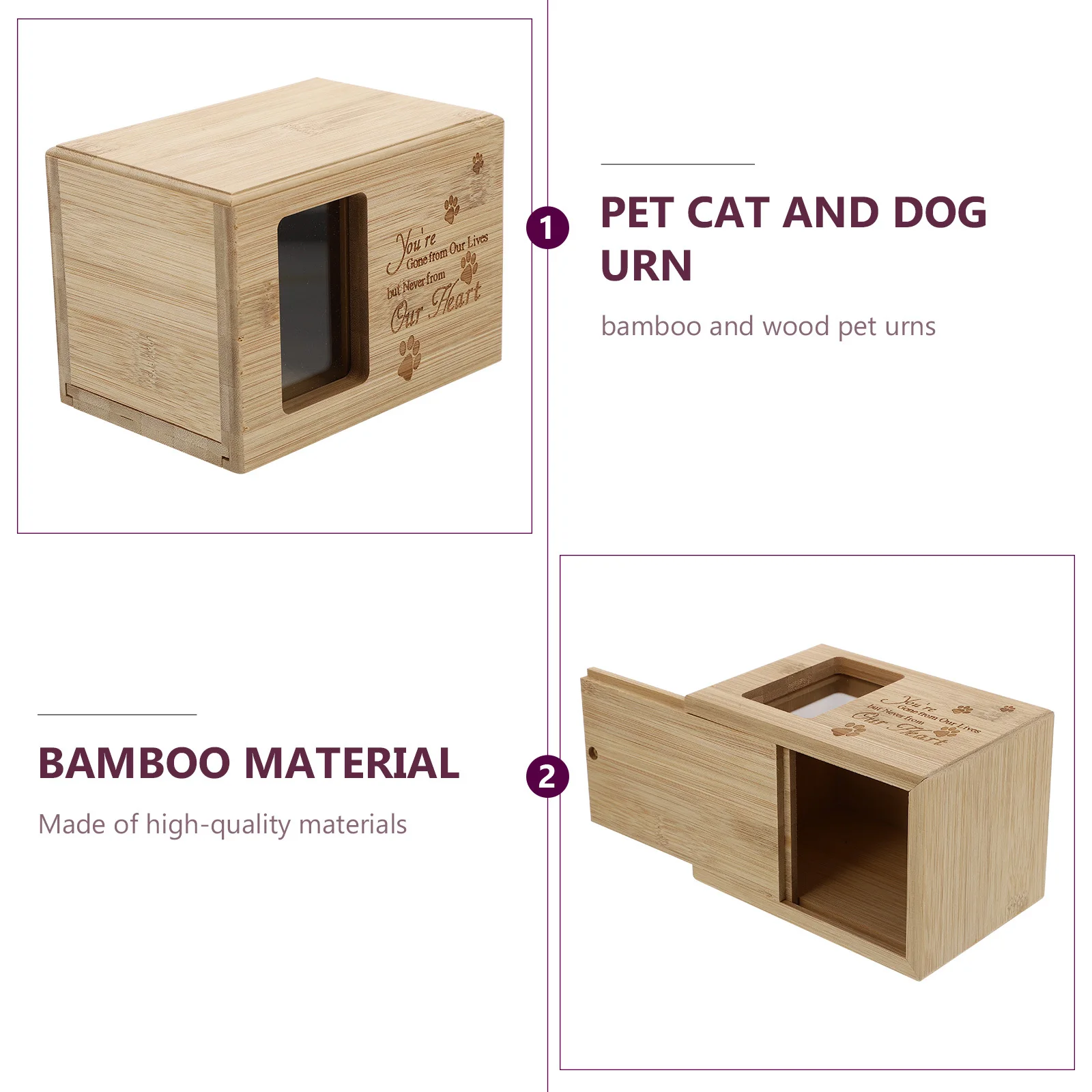 Durable Pet Cremation Urn Safe Material Small Size Convenient for Home Use Cats Dogs Memorial Box Pet Cremation Urn