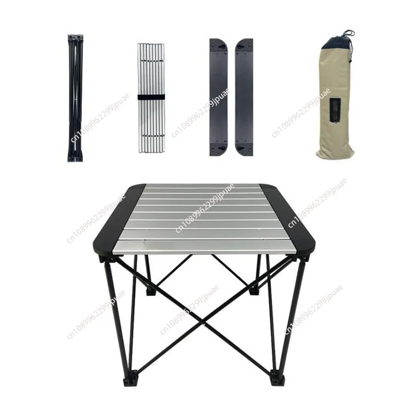 

Outdoor camping folding small aluminum alloy table portable beach fishing small round table new generation