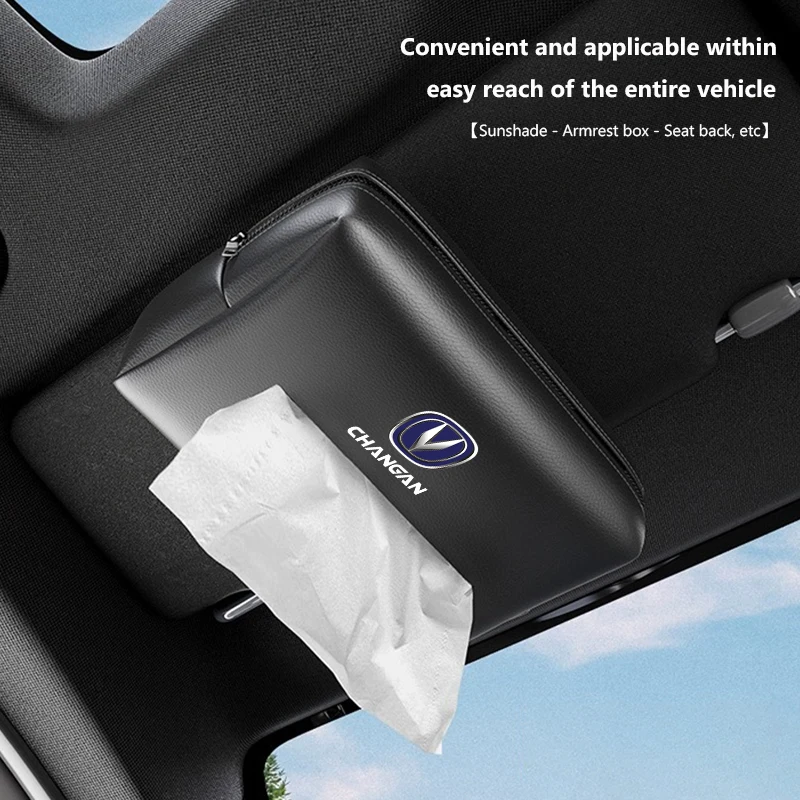 Car Tissue Box Sun Visor Seat Back Tissue Storage Bag Suitable for Changan CS75 CS35 Plus CS15 CS95 RAETON CX70 CS55 EADO CX20