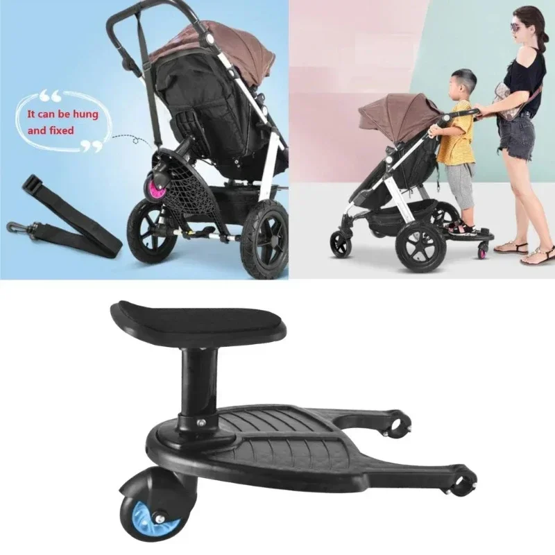 Cochecito de bebé con tabla de paseo, adaptador de Pedal, accesorio para cochecito con asiento extraíble y plataforma de pie
