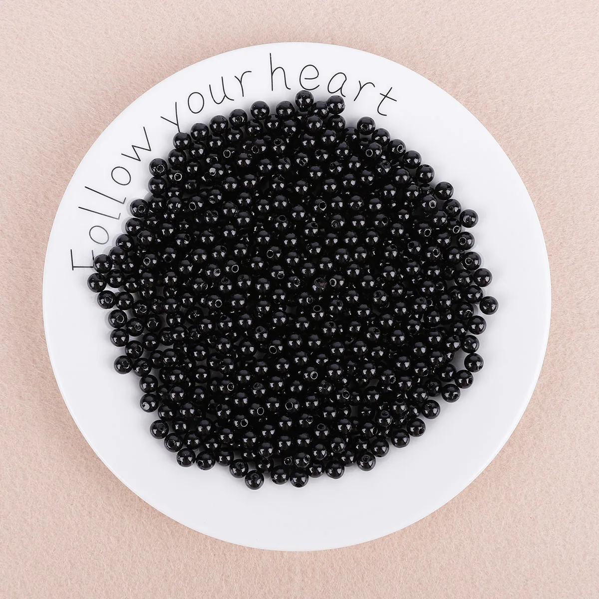 Wholesale 4mm 29g(1000pcs) Black Round Imitation Pearl Plastic Acrylic Beads for DIY women Jewelry Bead Bracelet Necklace Crafts