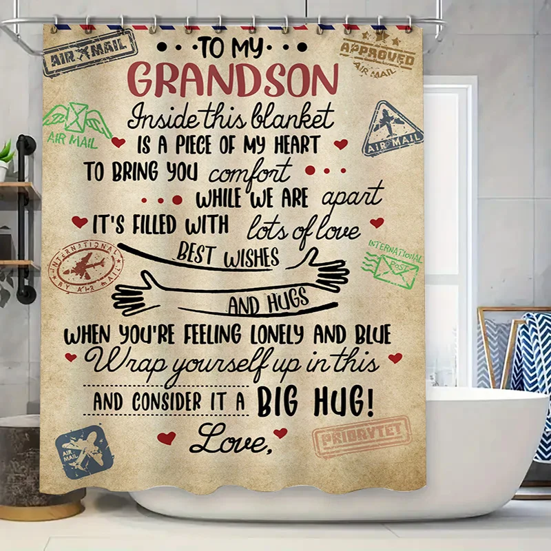 

Modern Wave Print Shower Curtain: Waterproof Fabric for Bathrooms Blue Pink Colors Combine for a Relaxing Touch in Your Home Dec