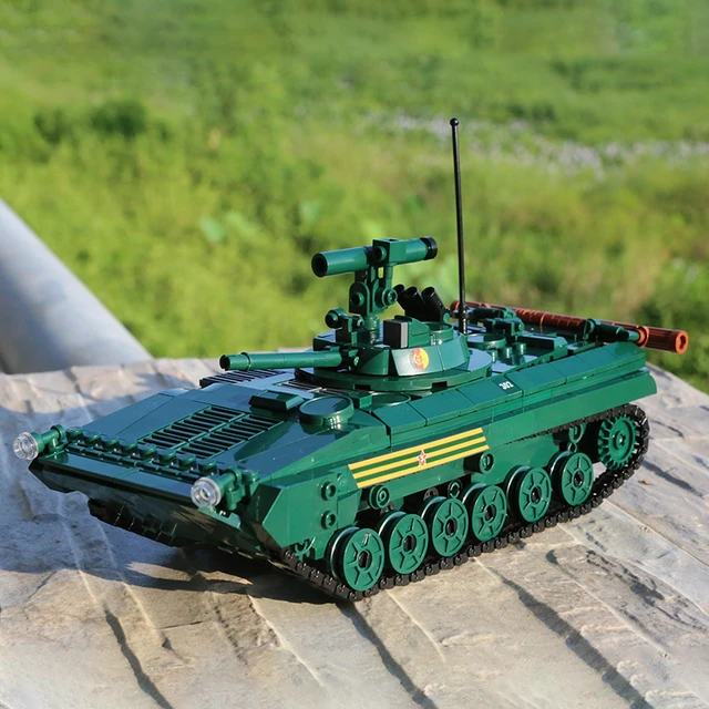 Soviet-子供のための軍用戦車ビルディングブロック,BMP-1歩兵,水陸両用テクニカルカー,通信事業者のおもちゃ - AliExpress