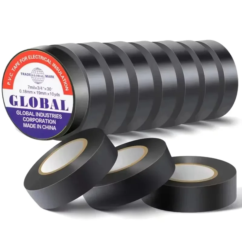 10/100M Black Rubber Electrical Tape High-Temperature Resistant Electrical Tape Durable Soft Insulating Adhesive Electrical Tape