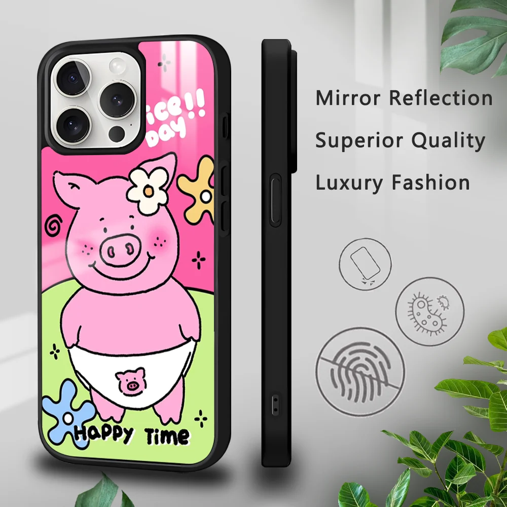 Cute Funny P-Percy Pig Phone Case For iPhone 16 15 14 13 12 11 Pro Xs Max Mini Plus Celulares Hard Funda