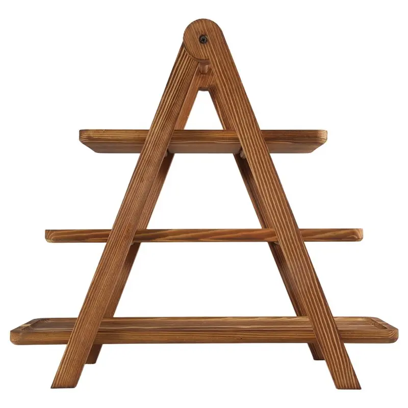 FLYY-3-stufige Servierplatten aus Holz, Cupcake-Ständer für Desserttisch-Präsentation, dreistufiger, abnehmbarer Holzständer – Detail 5