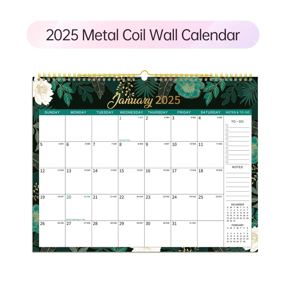 2025 Wall Calendar 12Months Hanging Calendar with Large Writing Blocks Suitable for Daily Monthly Daily Planner To Do List