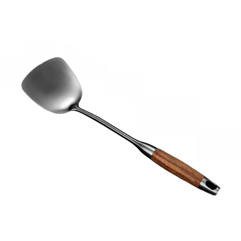 2PCS Stainless Steel Kitchen Utensils Spatula and Ladle with Rosewood Handle 38cm Long Heat Resistant For Cooking Set
