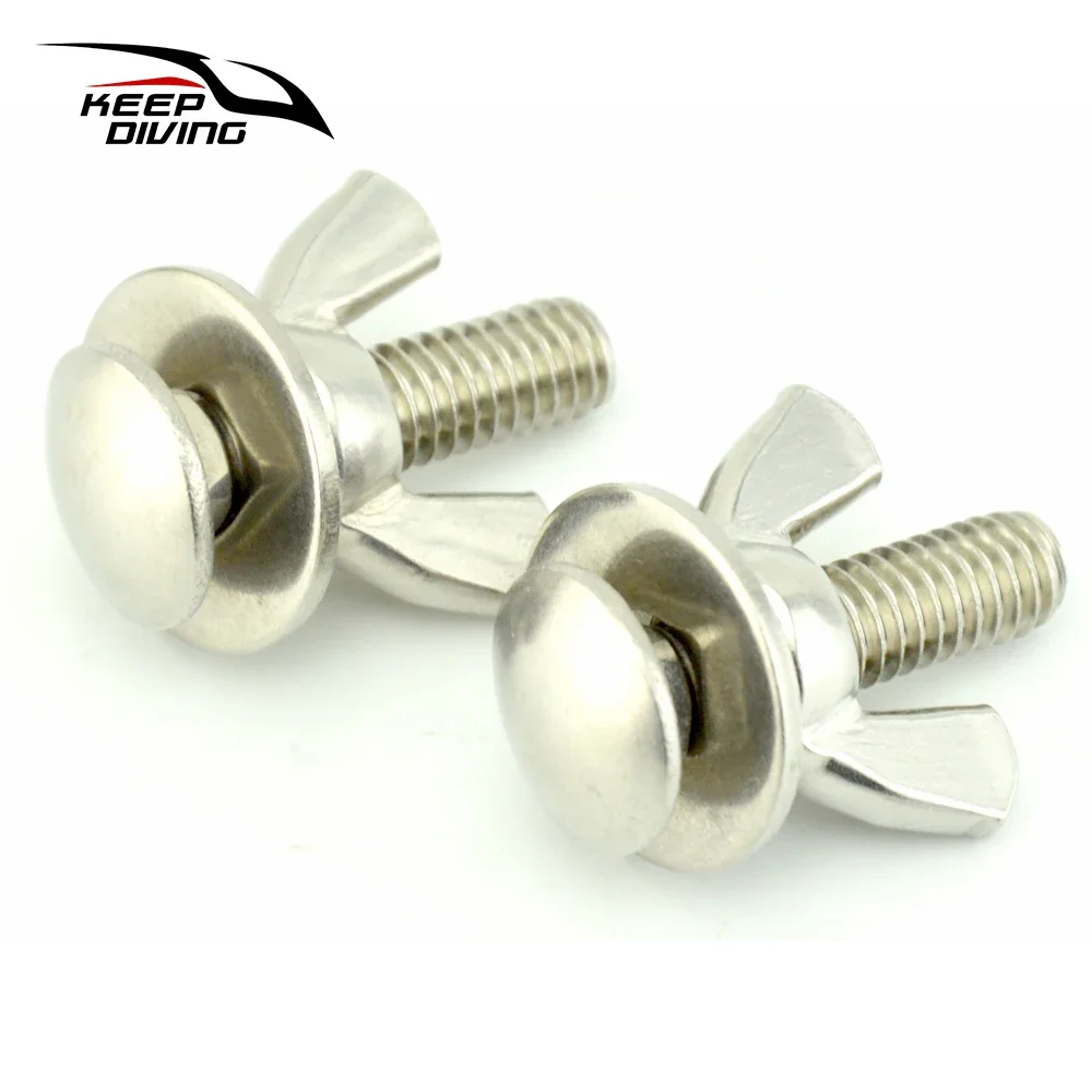 

DIVING 2PCS 316 Stainless Steel Butterfly Screw Bolts and Wing Nuts for Backplate Scuba Diving BCD Accessories SSA-LSM830