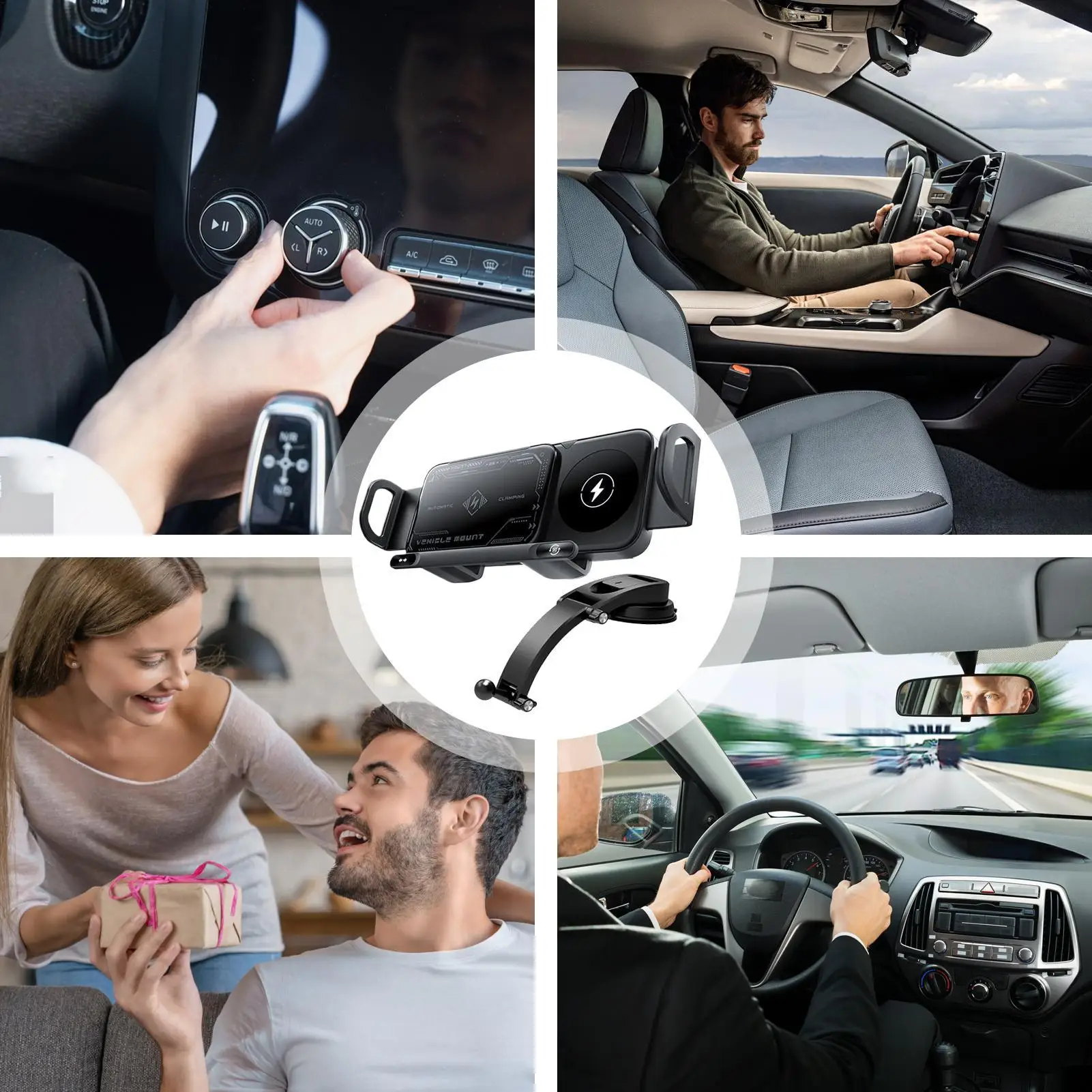 HUAWEI Mate X/Vivo X Fold/Samsung Galaxy Z Fold/Xiaomi MIX Fold対応 車載ホルダー付きワイヤレス充電器