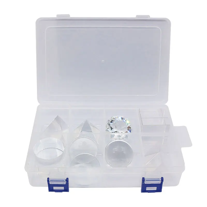 Prism Set Physical Optical Prism 6 Pieces 9 Pieces Hemisphere Triangular Pyramid Sphere Tetrahedron Cylinder Cubic Diamond