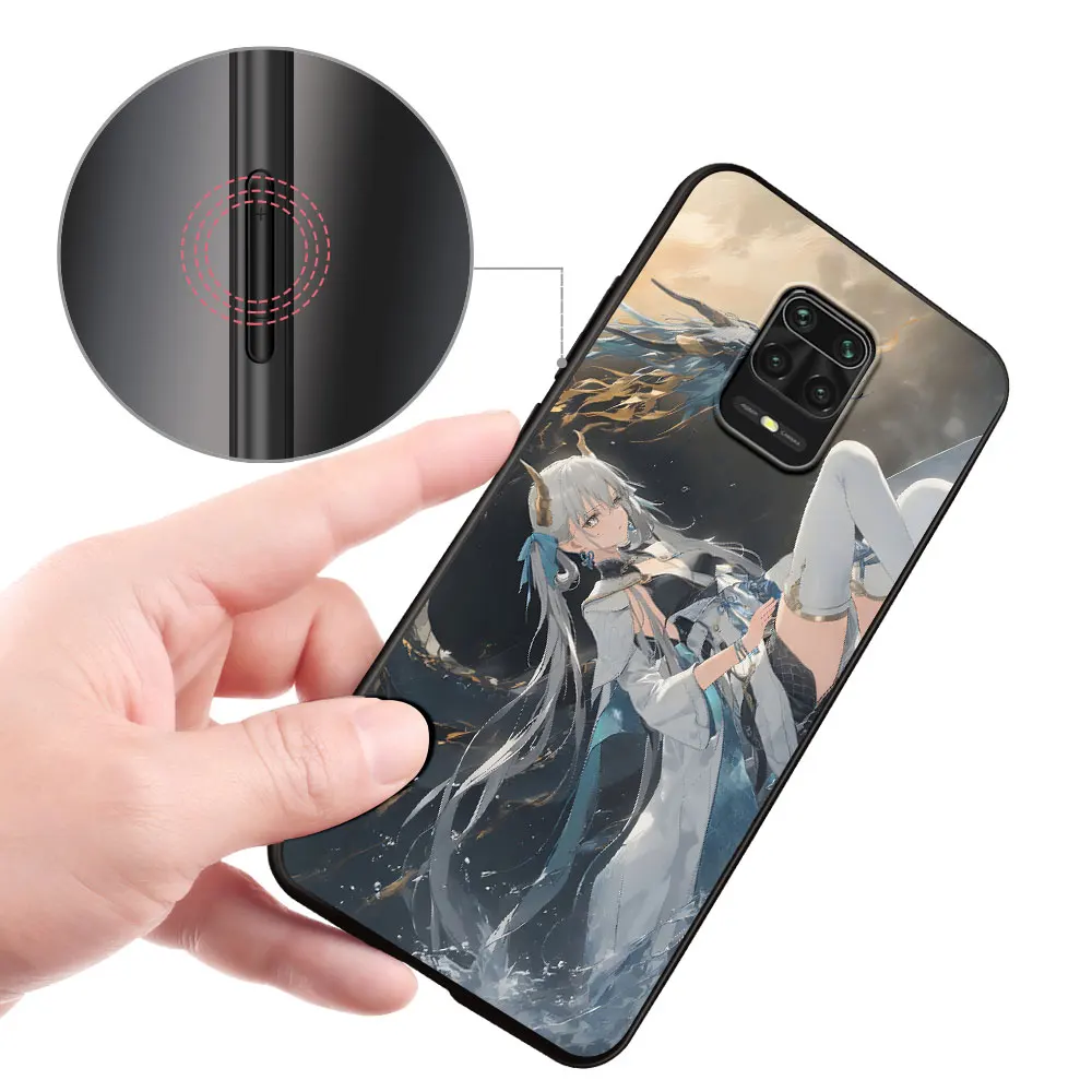 JINHSI Wuthering Waves Case for Xiaomi Redmi 10A 10C 9C 12C 9A 9i 10 12 9 Prime 9T K40 Pro Black Soft TPU Mobile Phone Bag Cover