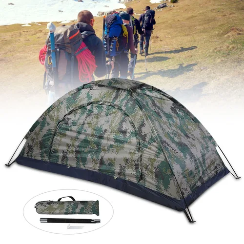 Imagen 1 del producto Tienda de campaña a prueba de viento para una sola persona, carpa de pesca, ocio al aire libre, Camping, pesca, escalada, Camuflaje