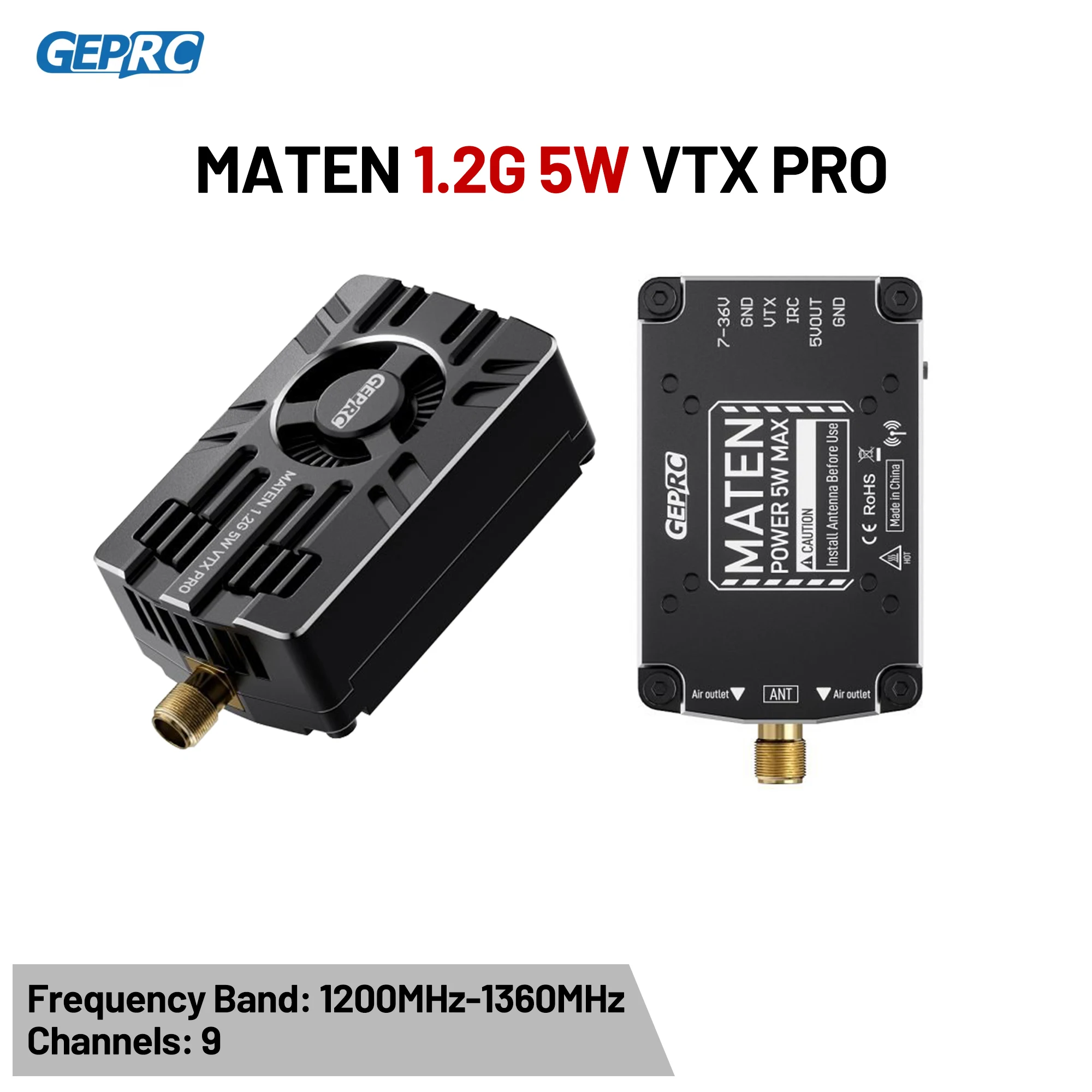 

GEPRC MATEN 1.2G 5W VTX PRO 5000mW Long Range Flight RC Tramp VTX Control Protocol DIY RC FPV Quadcopter Freestyle Drone Parts