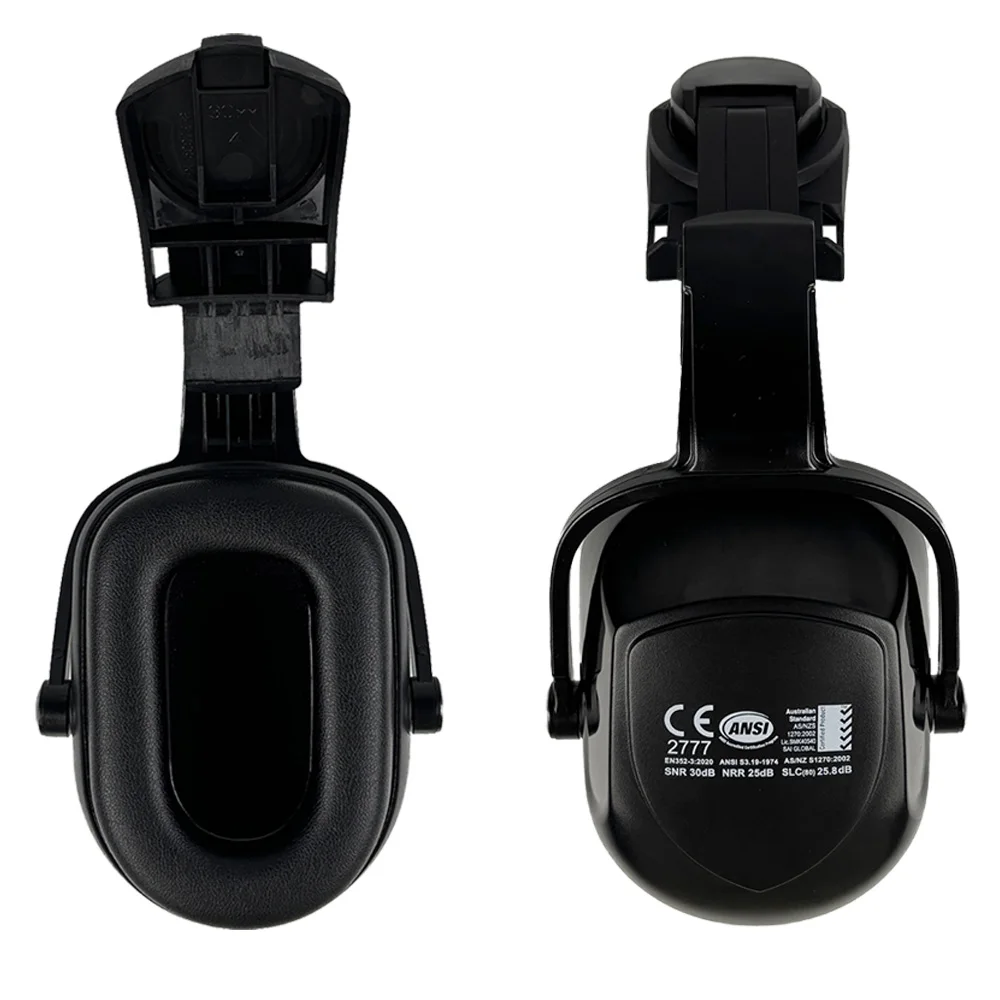 

CE ANSI AS/NZS Helmet Mounted Earmuffs SNR 30dB NRR 25dB Noise Reduction Ear Muffs for Safety Helmet Construction Hard Hat
