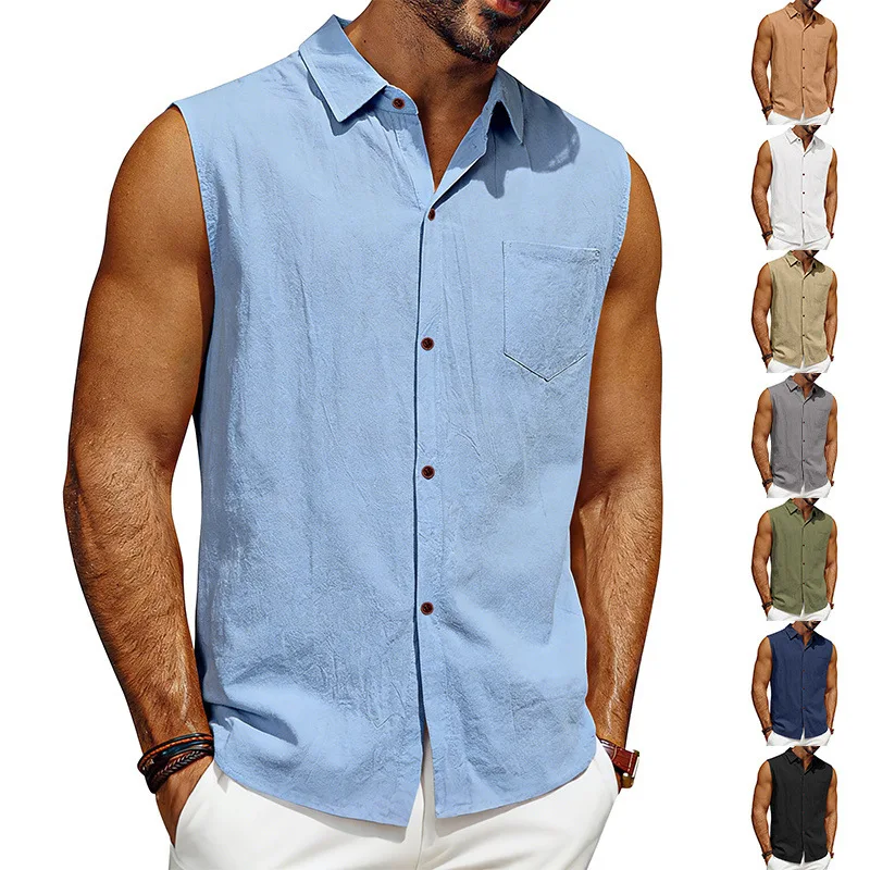 

Loose Fit Linen Svel Collared Beach Vaion Sle Men's irt Casual Lightweight Unbranded Open Cardigan Sle