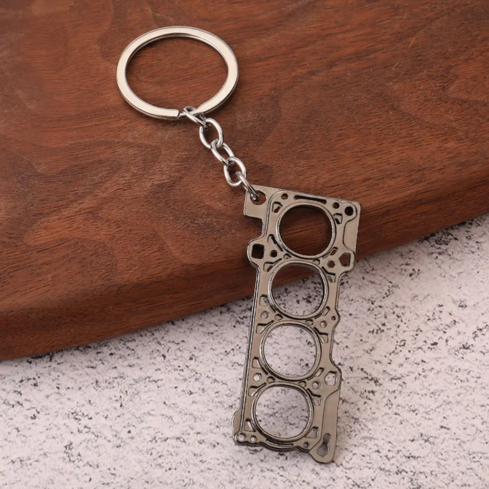 Tuning Keychain Car Modification Cylinder Head Engine Gasket Model Keychain Key Ring DIY Key Chain For F1 Racing Fans Gifts