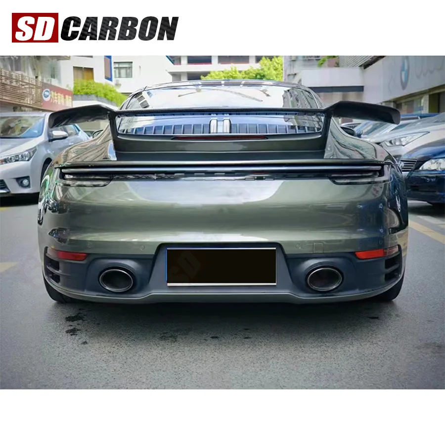 

Карбоновый спойлер-диффузор для багажника Porsche 911 992 2019-2022, заднее крыло, аксессуары для автомобиля, комплект для тюнинга кузова