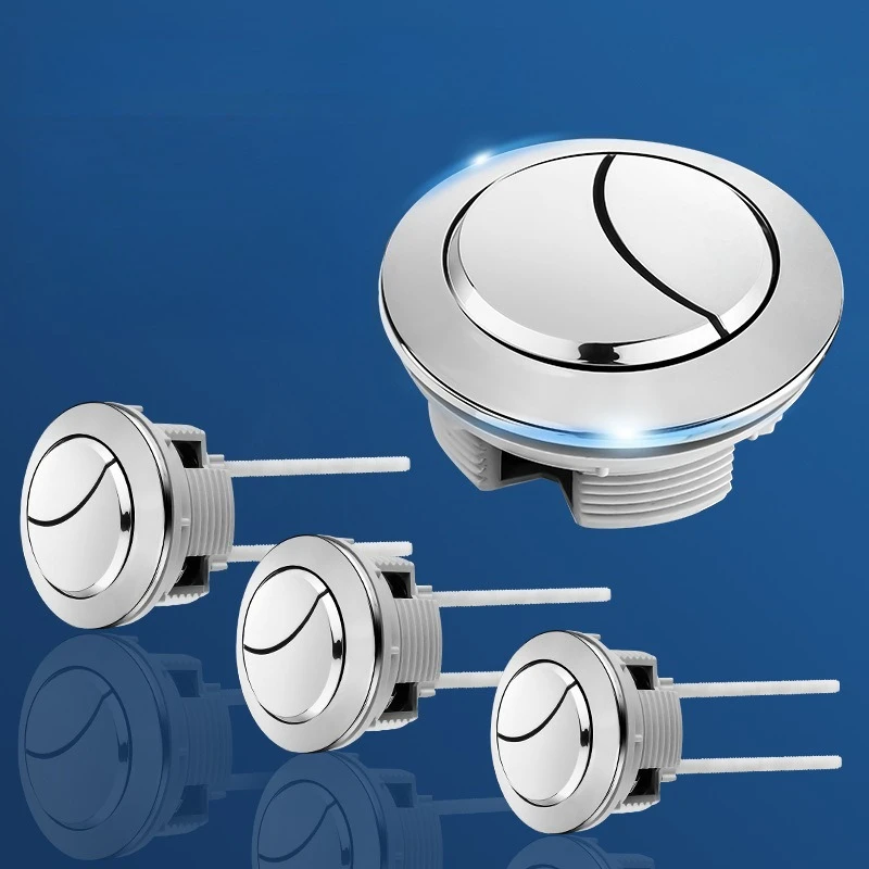 38 48 58MM Universal Double Push Button Toilet Flush Tank Cover Switch with Rods Premium Water Tank Accessory Replacement Part