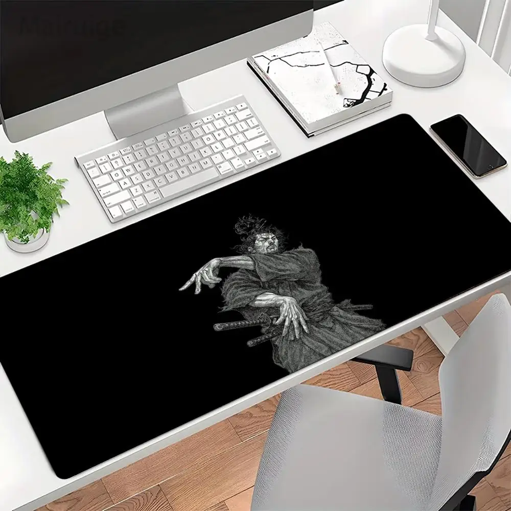 Dual katana samurai warrior playmat large size keyboard accessories laptop games bedroom learning office desktop mousepad