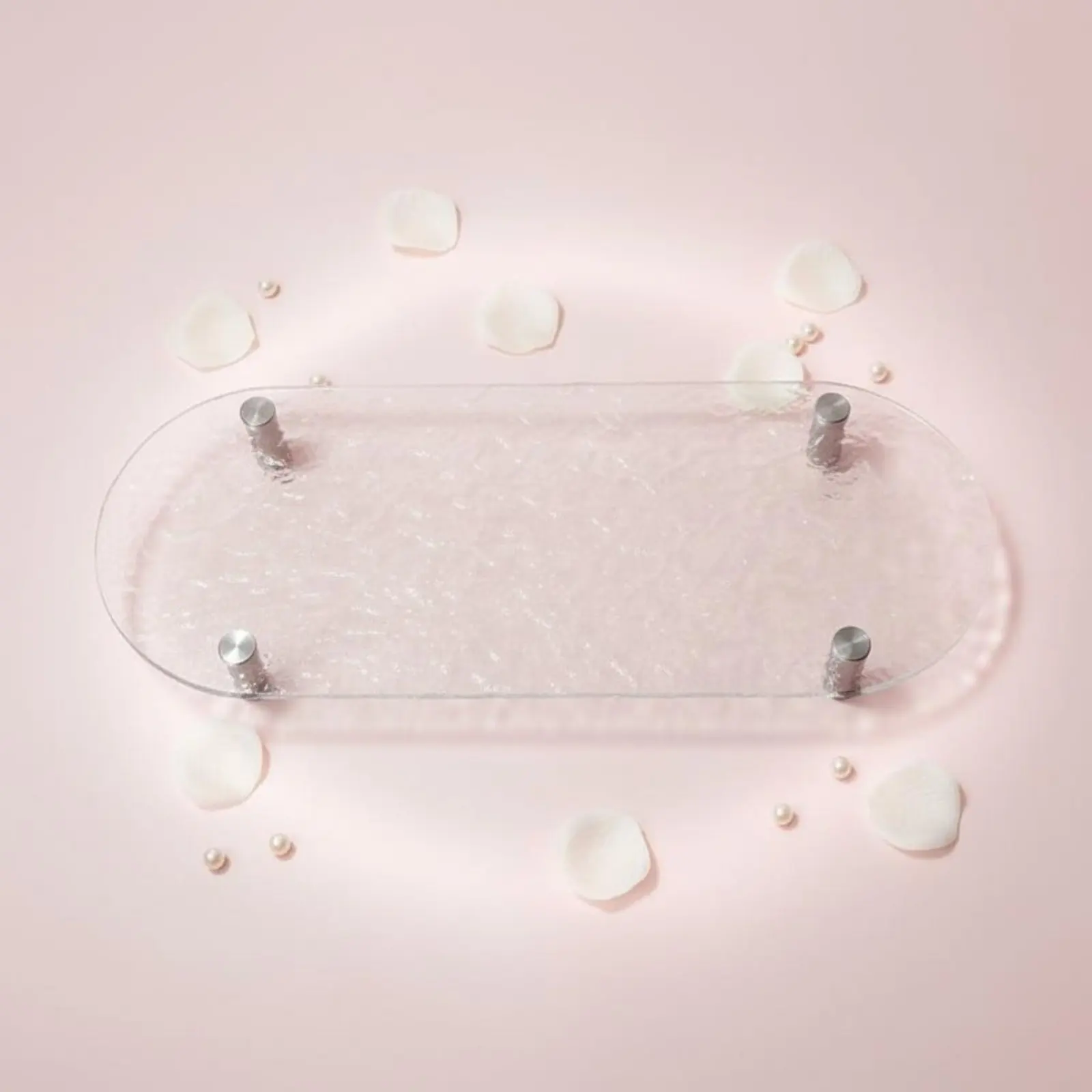 Water Wave Texture Stand Levitating Visual Effect Acrylic Dessert Riser U-Shaped Food Display Versatile for Caterers, Buffet