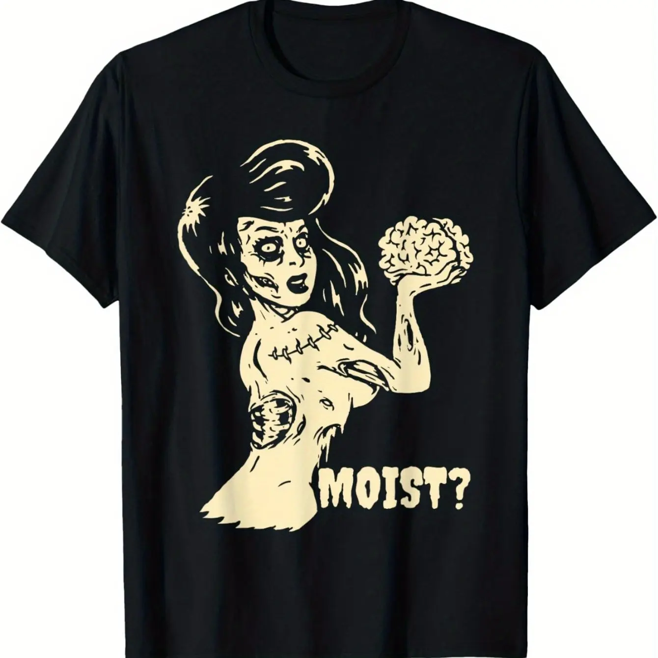 

Horror Art Got Girl Brain Eater Moisture Graphic Print Summer Autumn Winter Men's and Women's Short Sleeved T-shirt Casual Loose