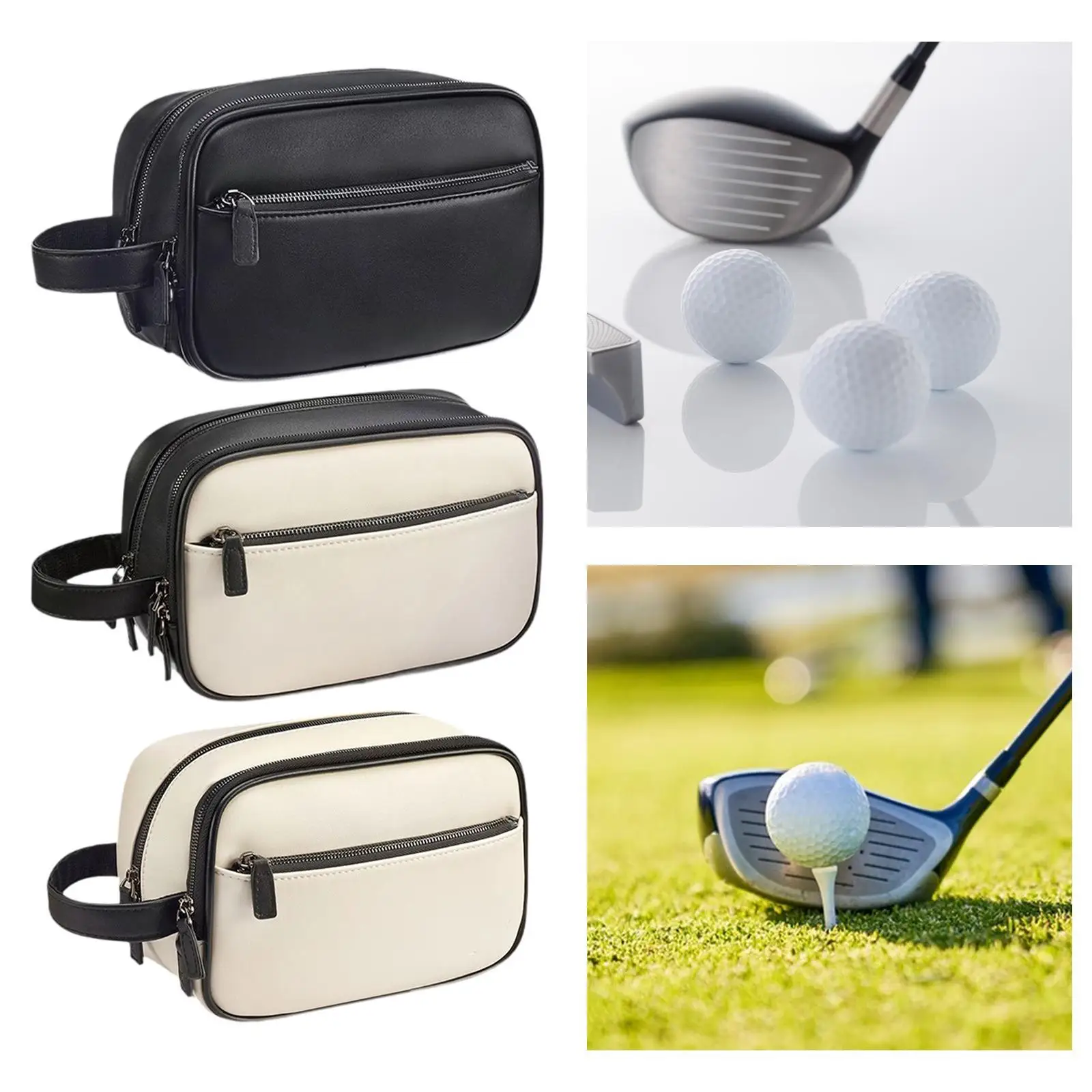Golf Accessory Bag Golf Pouch Golf Ball Case with Wrist Strap for Storing Keys Ball Markers