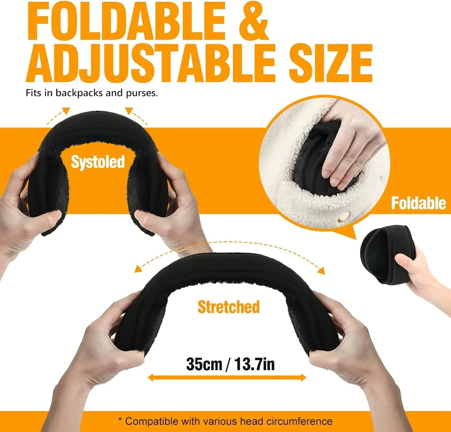 Anti-Cold Winter Earmuffs Solid Color Thickened Fleece Ear Warmers Outdoor Running Cycling Back of the Head Earmuffs