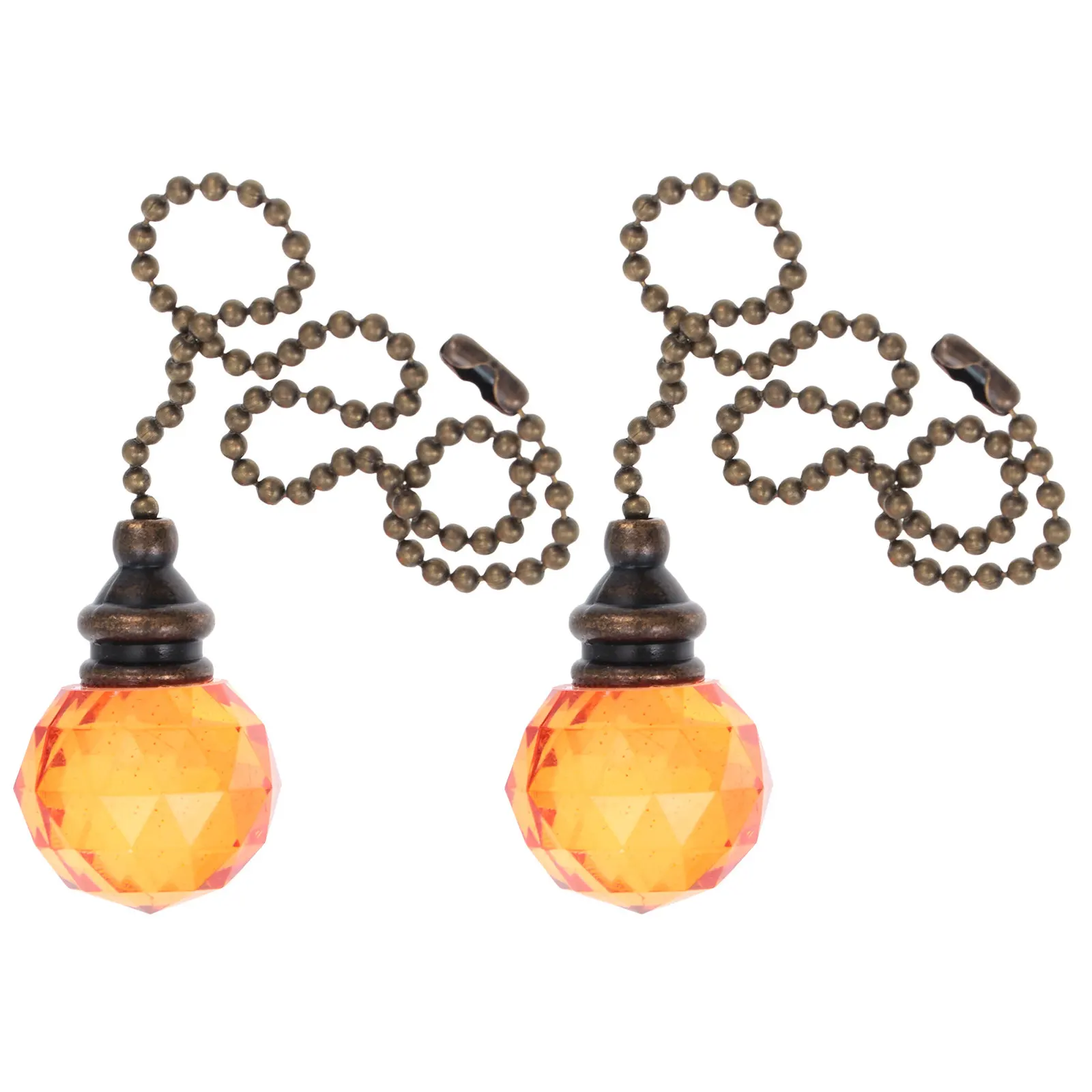 

2Pcs Ceiling Fan Light Crystal Pull Chain Decorative Hanging Lamp Pendant Unique Fan Lamp Chain Elegant Chandelier Pendant Home