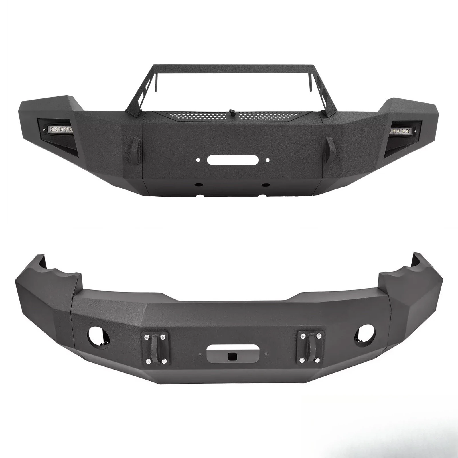 Front Bumper Guard For Dodge Ram 1500 2500 3500 2002-05 w/ Winch Plate LED Light