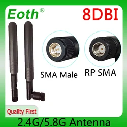 Eoth 2,4g antena wifi pbx 5,8 Ghz 2,4 ghz 8dBi SMA conector macho hembra antena wi fi de doble banda enrutador inalámbrico antena iot
