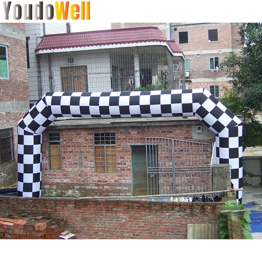 Black And White Grid Arches Inflatable  Arch