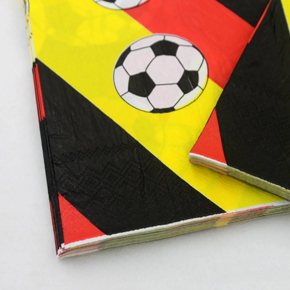 Football Printed Napkin Colorful Paper Tissue For Soccer Party Restaurant Banquet Table Decoration Gift
