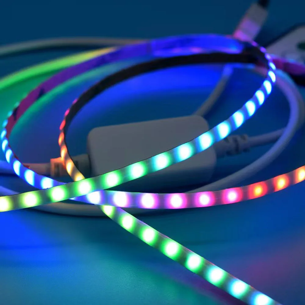 5V WS2812B RGBIC COB LED Strip 5MM programmable auto-addressing pixel light with DIY decorative ambiance light