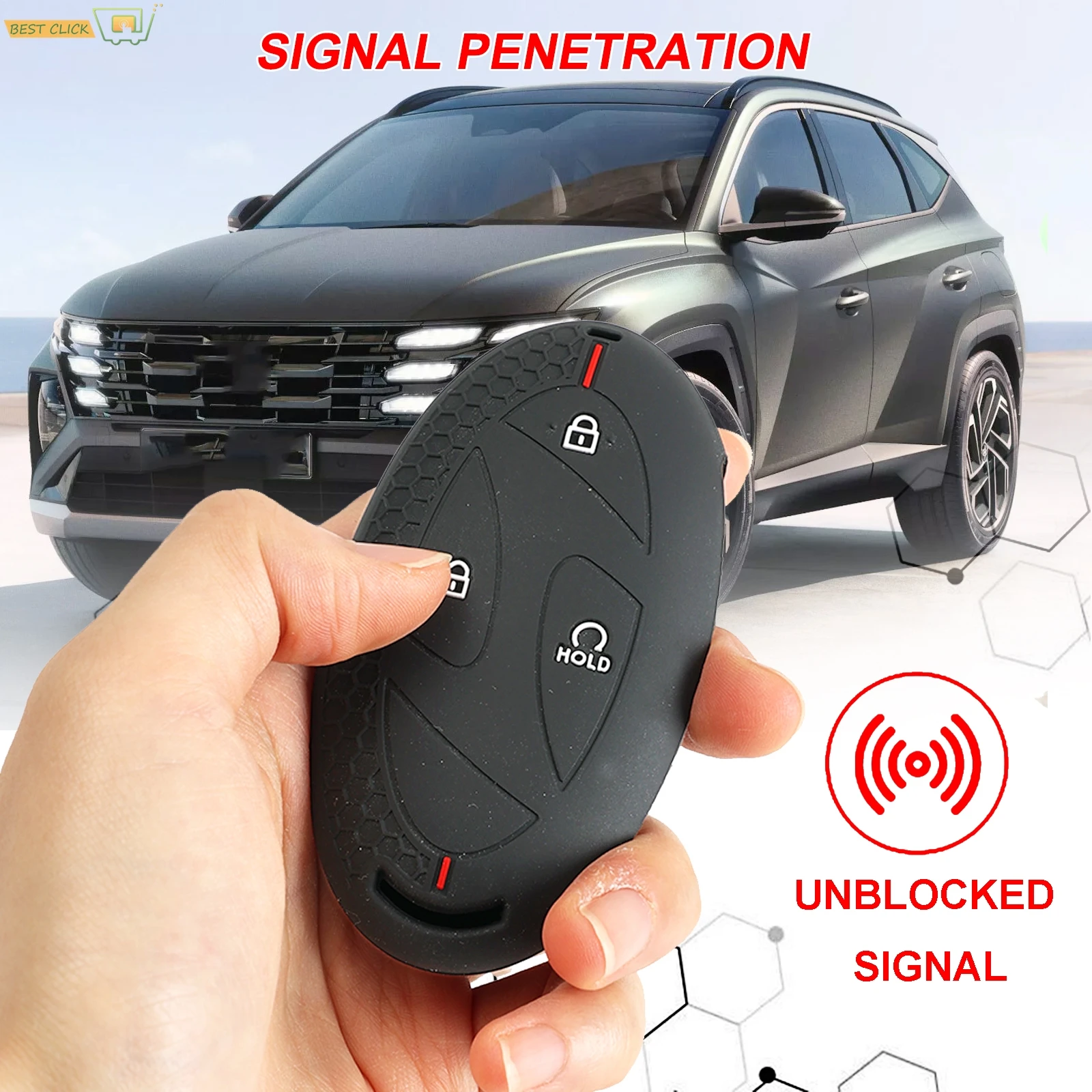 Силиконовый 5 7-кнопочный брелок-цепочка, чехол-держатель для Hyundai Tucson Elantra Kona Electric Ioniq 5 5N Santa Fe 2025 2024 Силиконовый 5 7-кнопочный брелок-цепочка, чехол-держатель для Hyundai Tucson Elantra Kona Electric Ioniq 5 5N Santa Fe 2025 2024