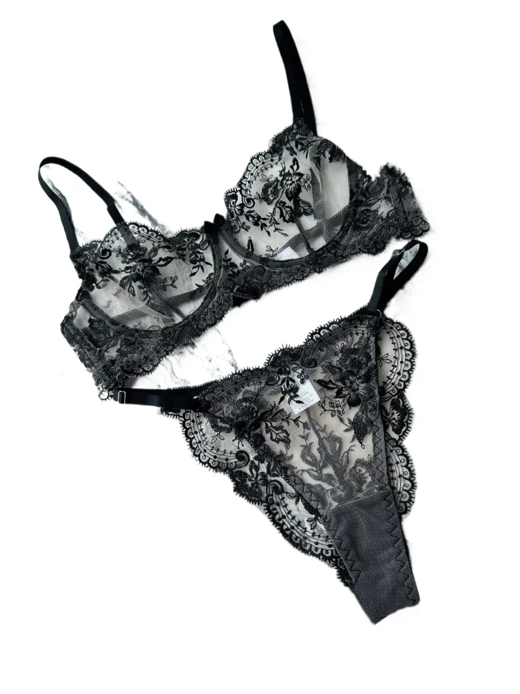 Bestseller 2026 New Arrival Embroidery Purple Ladies Bra Ultrathin Cup Lift Gather Sensual Mood Fashion Daily Women Lingerie Set