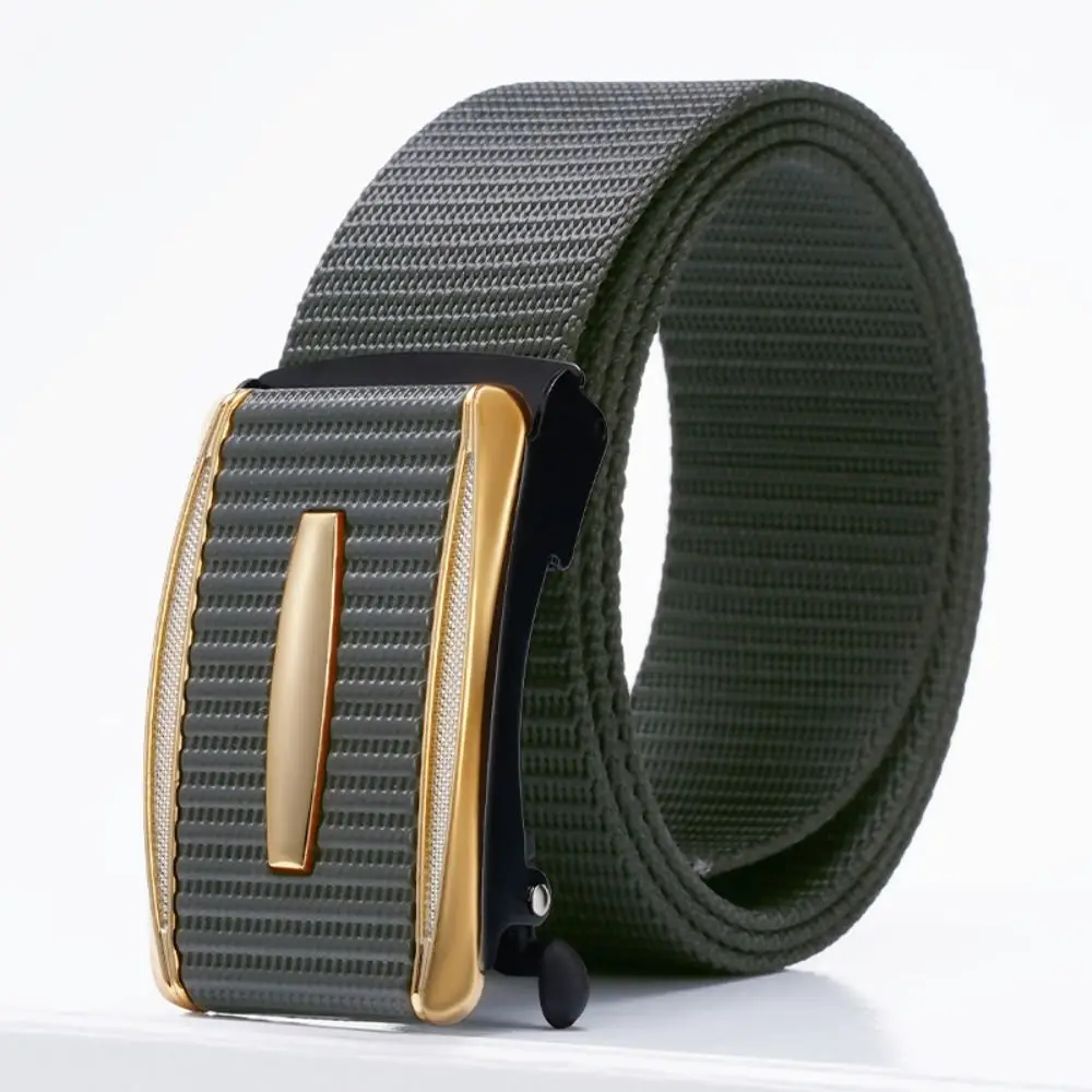 Cinto de nylon de luxo com fivela automática, cós Business e Casual, marca de moda