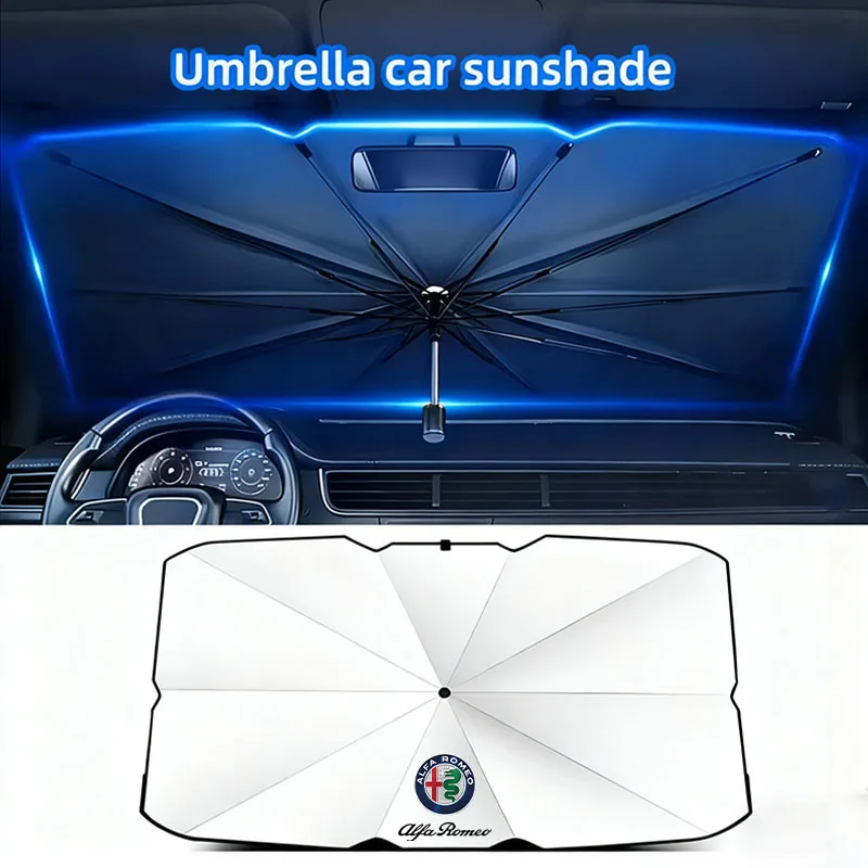 

Car Sticker For Alfa Romeo Car Sunshade Windshield Umbrella Front Window Sun Shade For Alfa Romeo STELVIO Giulia 159 Giulietta 1