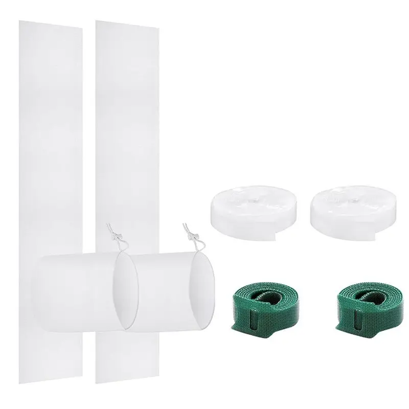 Set 2 Pack For Portable Air Conditioner Window Seal Kit Adjustable Vent Sealing Kit For Ac Units With Drawstring-AT36
