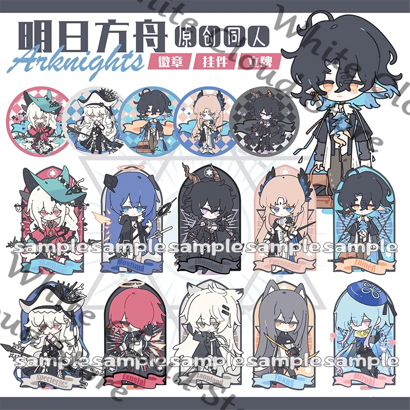 Game Arknights Logos Zuo Le Goldenglow Nian Ling Dusk Chongyue Cosplay Cartoon Keychain Cute Pendant Badge Signboard Ornament