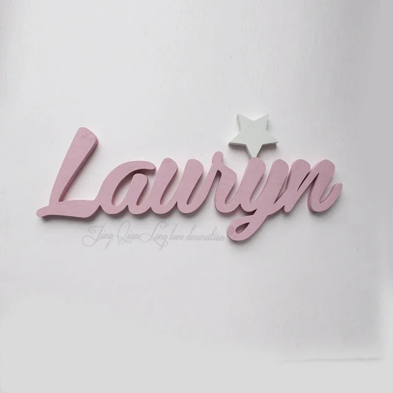 Custom Wooden Boy Girl Name Sign with Glowing in the Dark Star Baby Name Signs |Wooden Sign| Nursery Sign Kids Room Décor Signs