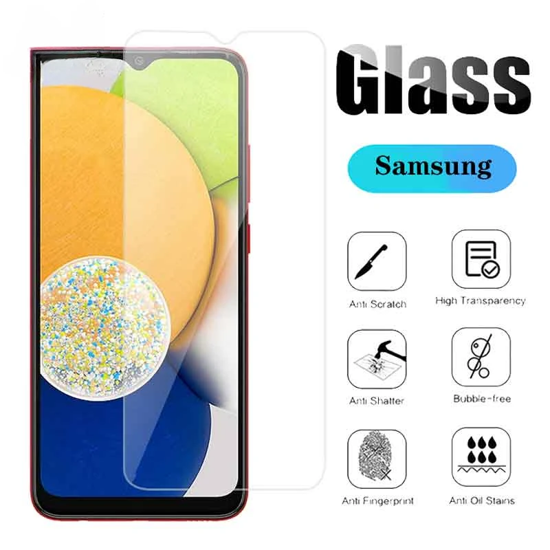 3Pcs Tempered Glass For Samsung  A14 34 54 (5G) A24 04S 04E A05S A15 25 35 M54 44 34 15 F04 15 C55 Transparent  Screen Protector