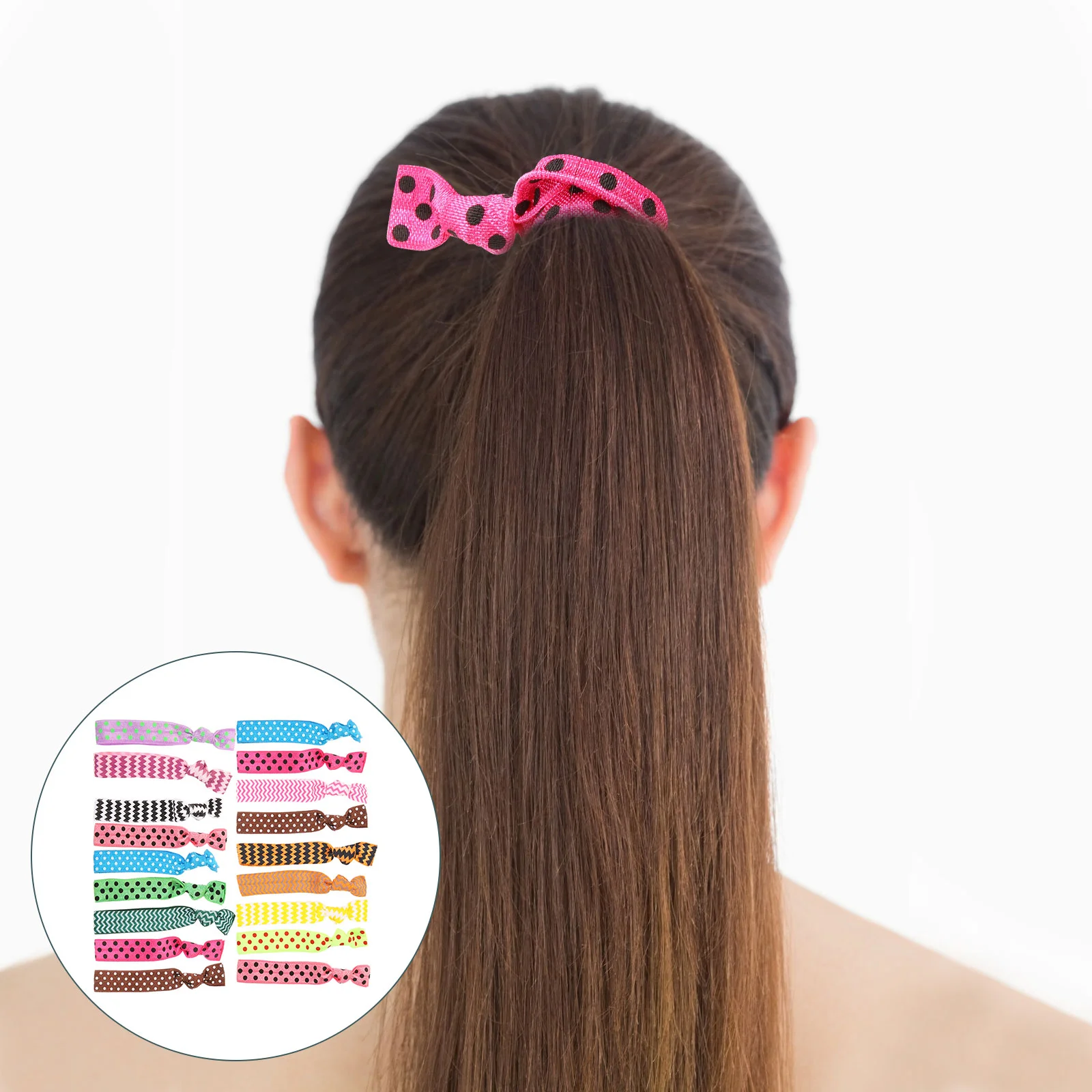 20 Pcs Girl Women's Hair Accessories No Crease Tie Nylon Big Scrunchies for Ties