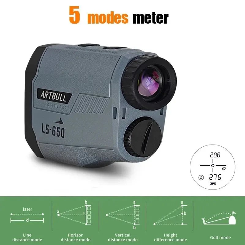 Golf Laser Rangefinder Hunting Outdoor 1000m 650m Rangefinder Telescope with Flag-Lock Slope Adjusted Distance Meter