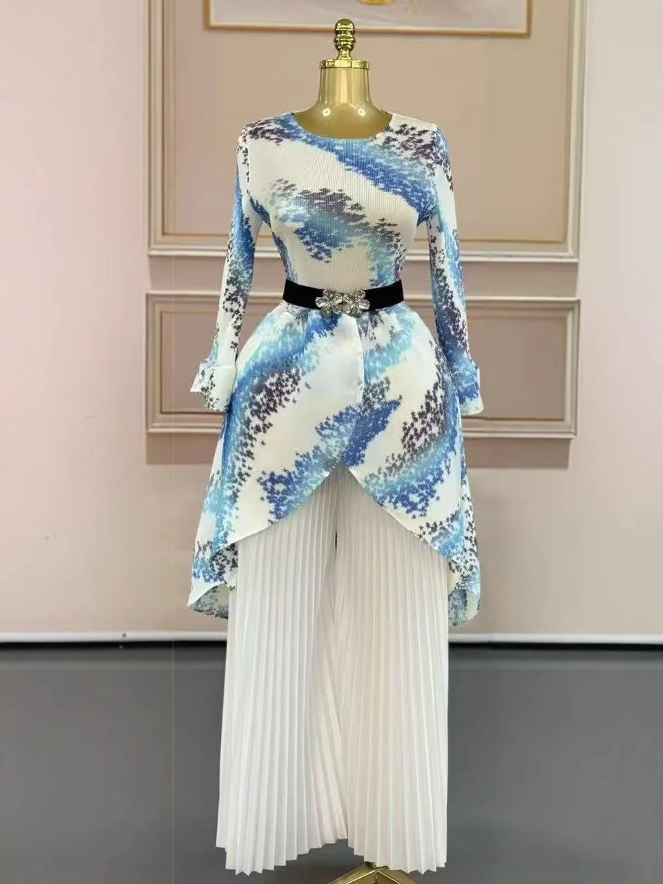 

2 pieces traditional dress set fashion africa clothing dashiki robe africains femme outfit casual african dresses for women 2025