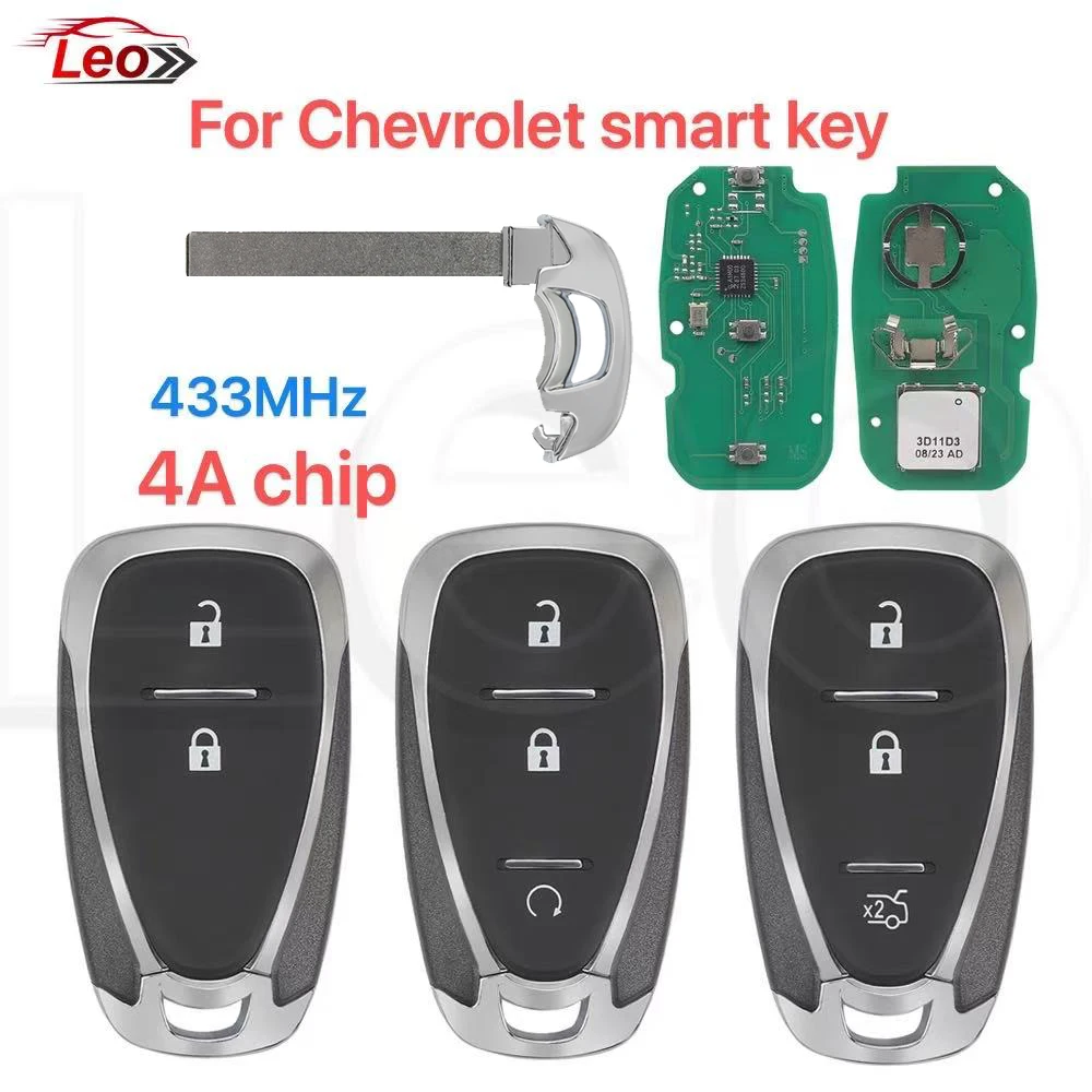 

Смарт-ключ Leo для Chevrolet Orlando JM Trax Tracker, 433 МГц, чип 4A, заблокированный (можно использовать), 2-3 кнопки, с возможностью вырезания лезвия.