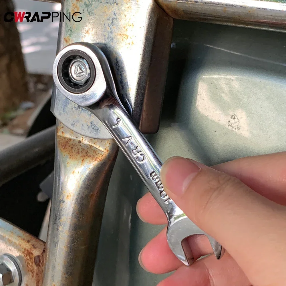 

Key Ratchet Wrench Set Combination Ratchet Spanners Kit 72 Tooth Gear Ring Torque Socket Wrench Set Metric for Home Car Repair